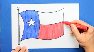 How to draw the Flag of Texas State USA [upl. by Nahc]