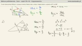 Trygonometria  najważniejsze wiadomości  kurs podstawowy [upl. by Okajima5]