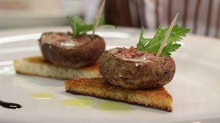 Receita Lombardo  Pincho de Cogumelos com Queijo da Serra da Estrela [upl. by Barbabra748]