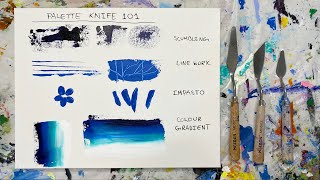 Palette Knife TECHNIQUES  Learn 8 Different Acrylic Techniques [upl. by Nnaeus]