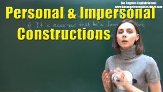 PERSONAL and IMPERSONAL CONSTRUCTIONS PASSIVE [upl. by Airehs]