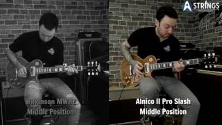 Humbucker Pickup Swap and Comparison  Wilkinson MWHZ  Seymour Duncan Slash Alnico II [upl. by Ayinat171]