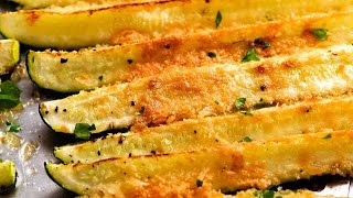 Speedy Parmesan Baked Zucchini Courgette [upl. by Clymer502]