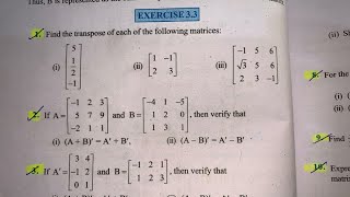 EX 33 Q1 TO Q12 SOLUTIONS OF MATRICES NCERT CHAPTER 3 CLASS 12th [upl. by Fernanda368]