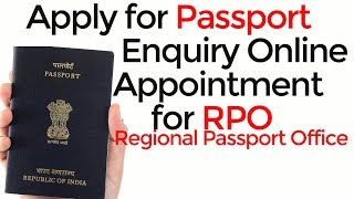 How to take online appointment for RPO Regional Passport Office for enquiry [upl. by Accem303]