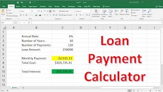 How To Calculate Loan Payments Using The PMT Function In Excel [upl. by Iclehc268]