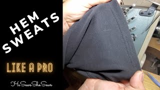 How to hem  shorten sweat pants  YOGA pants  quotthe right wayquot with Ryan  He Sews She sews [upl. by Eissirk]