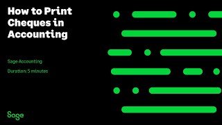 Sage Accounting  How to Print Cheques in Accounting Canada [upl. by Octavia]