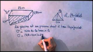 Calcul Volume  Probmème piscine  Question1 [upl. by Amlez359]