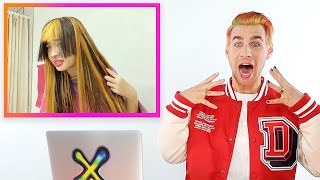 Hairdresser Reacts To DIY Y2k Stripe Highlights [upl. by Thin]