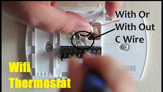 How To Install A Wifi Thermostat With Out And With C Wire [upl. by Uos]