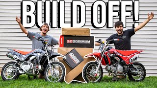 Building the Worlds BADDEST PIT BIKES BUILD OFF CHALLENGE [upl. by Kendry]