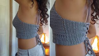 Crochet Summer Crop Top  Crochet Halter Top  Serenata Tutorial [upl. by Elrod]