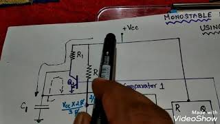 Monostable multivibrator using 555 Timer [upl. by Teresita]