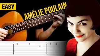 AMÉLIE POULAIN Guitar Tabs Tutorial Easy Comptine dun Autre Été Laprèsmidi [upl. by Plante]