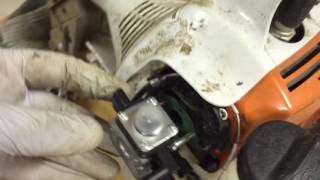 Stihl carburetor change mm55 yardboss cultivator [upl. by Lida]