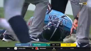 Taylor Lewan gets Intentionally Knocked Out Fight breaks out between Dolphins and Titans [upl. by Ahsot]