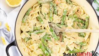 Pasta met asperges en zalm in een romige dillesaus [upl. by Annaed20]