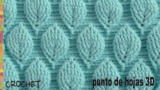 Como hacer flores con hojas a Crochet tejido con ganchillo [upl. by Sidnee]