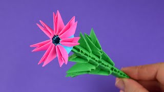 How to make a paper flower ♡ 3D Origami for beginners ♡ DIY [upl. by Aicekan621]