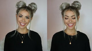 QUICK  EASY SPACE BUNS TUTORIAL  BrittanyNichole [upl. by Fitton665]