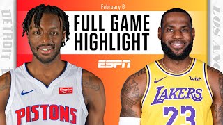 Detroit Pistons vs Los Angeles Lakers FULL GAME HIGHLIGHTS  NBA on ESPN [upl. by Hyatt]