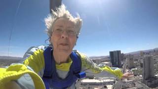 CAROL VOSPER SkyJump from the Stratosphere Tower in Las Vegas [upl. by Balcer918]