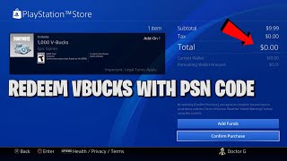 HOW TO REDEEM VBUCKS WITH PSN CODES EASY METHOD FORTNITE [upl. by Eneliak75]