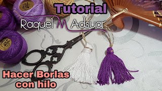 Haz tu borla con hilos para tu abanico  Tutorial Raquel MAdsuar Bolillotuber [upl. by Fancie]