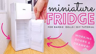 DIY MINIATURE Barbie FRIDGE  How to make a MINIATURE FRIDGE  Handmade Barbie KITCHEN REFRIGERATOR [upl. by Hanser]