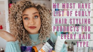 The BEST Curly Styling Products For YOUR Curl Type 2A4C Wavy Curly amp Coily [upl. by Glimp]