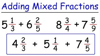 How To Add Mixed Fractions With Unlike Denominators [upl. by Ahsinroc]