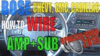 CHEVY Silverado BOSE System How To Wire AMP  SUB Wiring High Low Line Out Converter Factory Radio [upl. by Einwahs]