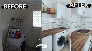 DIY LAUNDRY ROOM MAKEOVER ON A BUDGET [upl. by Bohner482]