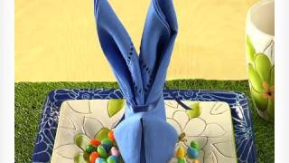 Easy Napkin Design  Bunny Napkin Fold [upl. by Zeugirdor]