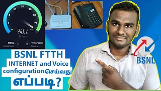 How to configure BSNL FTTH Internet and Voice in Tamil  Syrotech ONT [upl. by Lesnah]