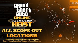 All Scope Out Locations Intel In GTA Onlines Cayo Perico Heist [upl. by Denae]