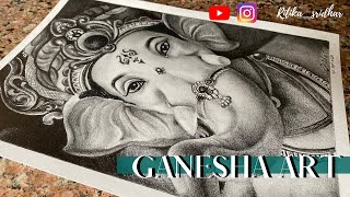 Drawing Ganesha  Pencil art  Easy ganesh drawing  lord ganpati bappa [upl. by Elbert]