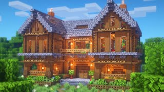 Minecraft How to Build a Large Spruce Mansion  Large Survival Base Tutorial [upl. by Avid]