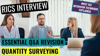 RICS APC FINAL ASSESSMENT MOCK INTERVIEW  QUANTITY SURVEYING REVISION  CORE COMPETENCIES QUESTIONS [upl. by Eicats319]