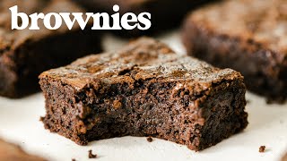 The Perfect BROWNIE  How to Make FUDGY CracklyTop Brownies [upl. by Ahsienat]