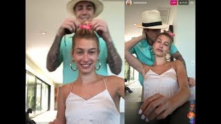 Full Justin Bieber amp Hailey Baldwin Bieber Instagram Live Stream being happy smiling  March 31 2019 [upl. by Netsua]