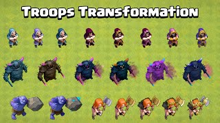 All Troops Transformation at every level  Clash of Clans [upl. by West]