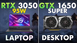 RTX 3050 laptop vs GTX 1650 Super  11 Games Comparison [upl. by Elbon]