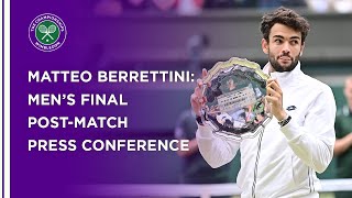 Matteo Berrettini Mens Final Press Conference  Wimbledon 2021 [upl. by Clea322]