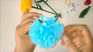 🍂Cómo hacer FLORES con Papel Crepe sin moldes fáciles y rápidas [upl. by Latsyrd]