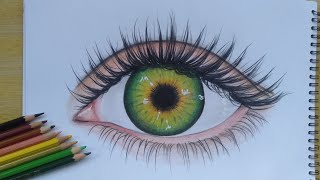 Learn how to draw eye with colored pencils Easy step by step [upl. by Norramic333]