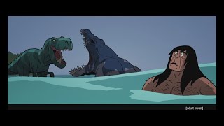 Genndy Tartakovskys Primal  Spear and Fang vs The PlioSaurus [upl. by Fennie]