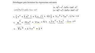 Développer et factoriser identités remarquables de degré 3  1 [upl. by Malet]