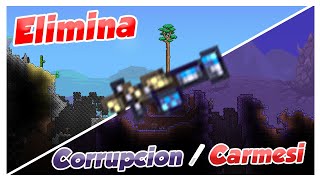 Como eliminarcombatir la corrupción y carmesí 𝗘𝗟 𝗠𝗘𝗝𝗢𝗥 𝗠𝗘𝗧𝗢𝗗𝗢🔴  Terraria 142 [upl. by Reinhart]